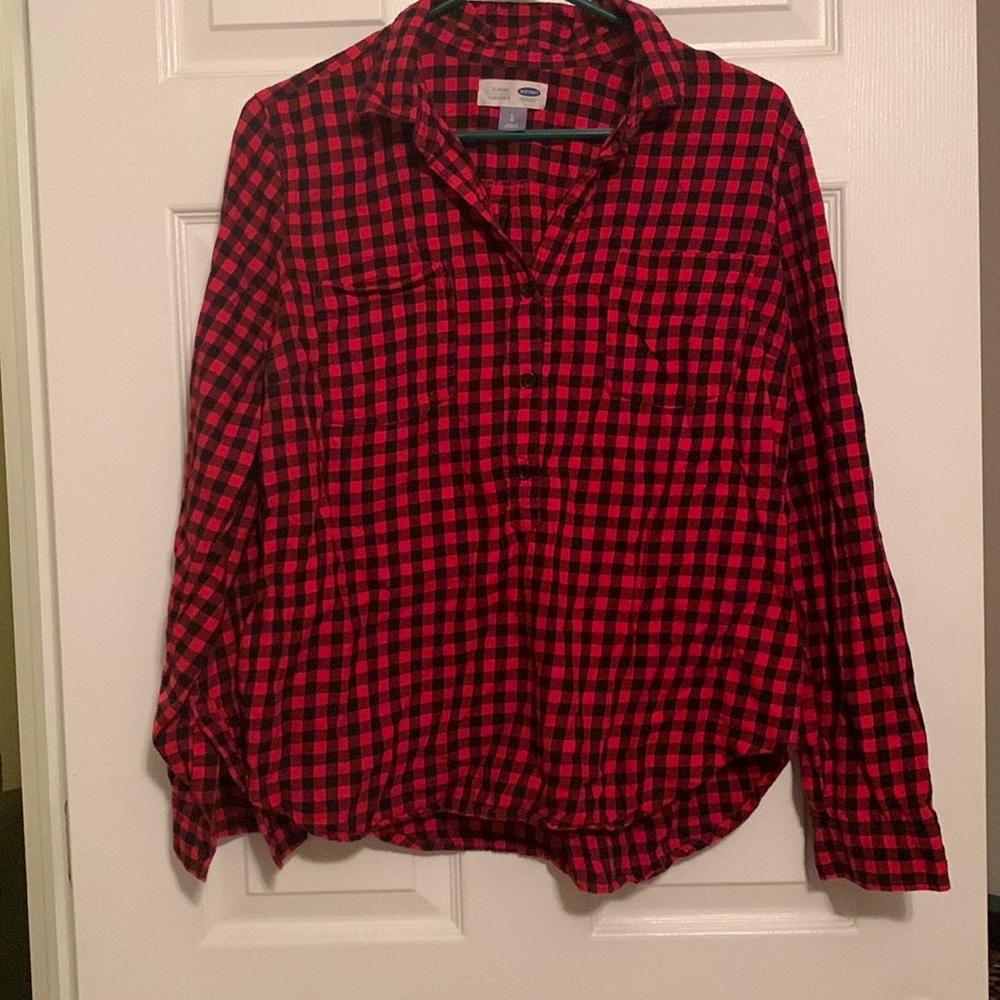 Old navy plaid 1/4 button down